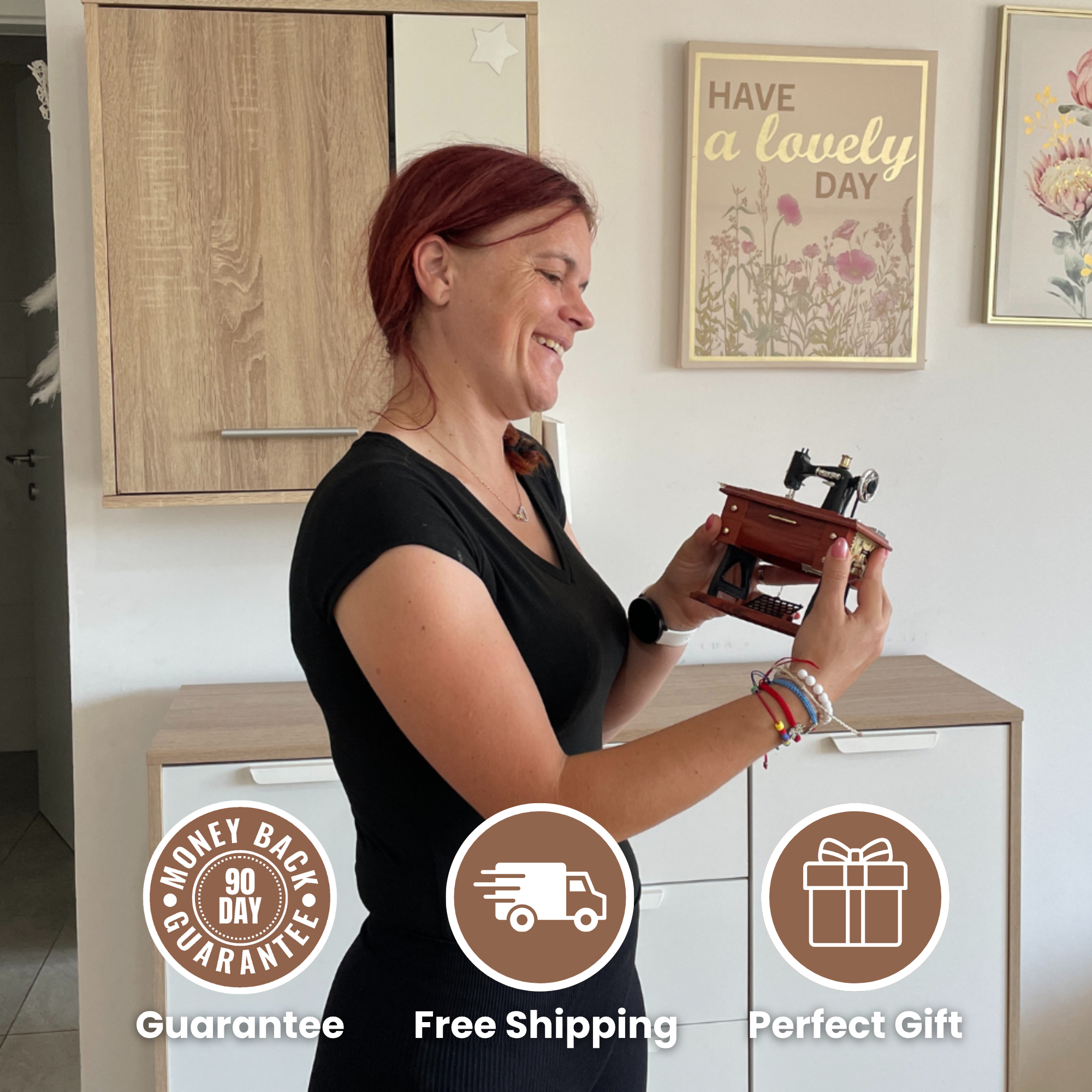 Sewing Machine-Shaped Music Box