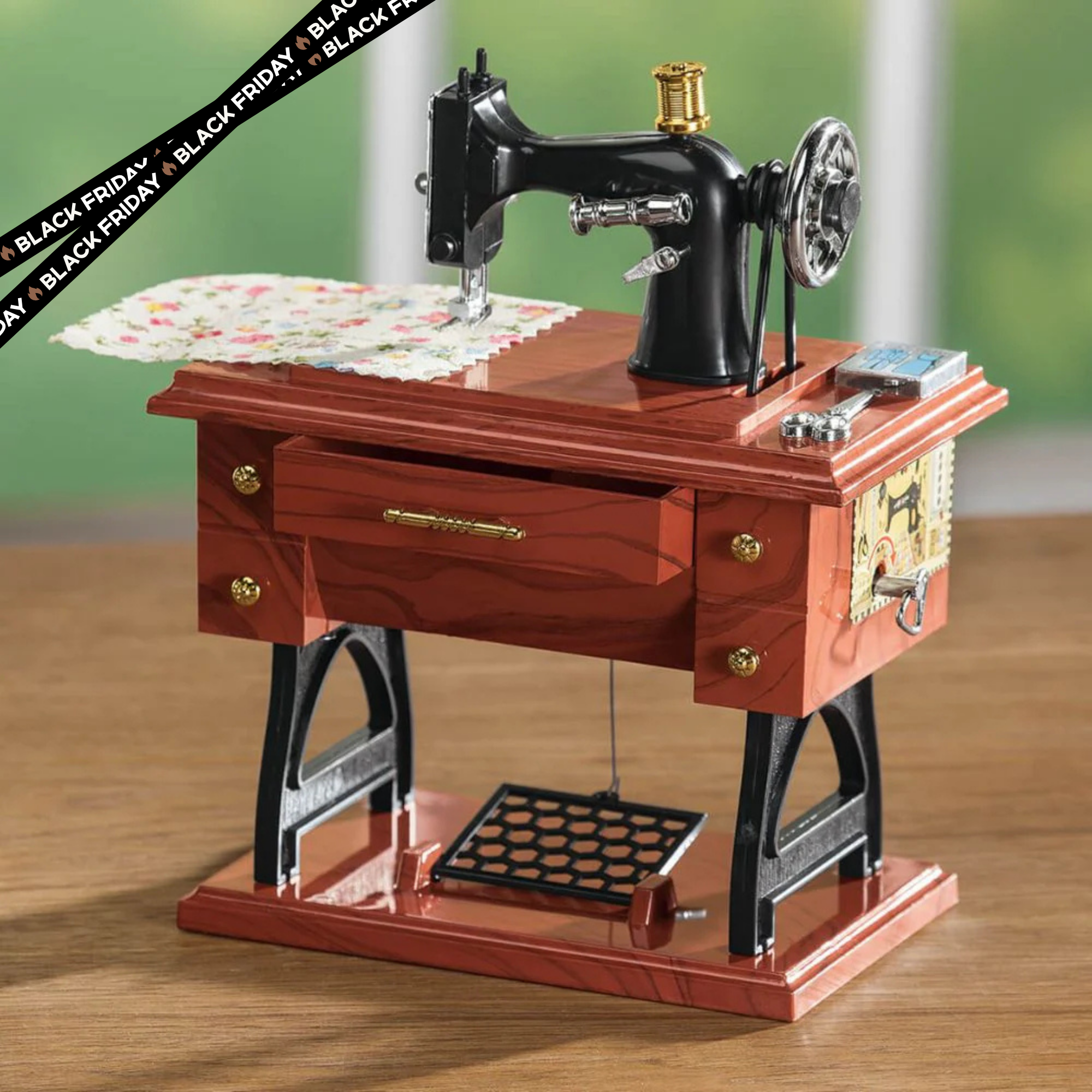 Sewing Machine-Shaped Music Box